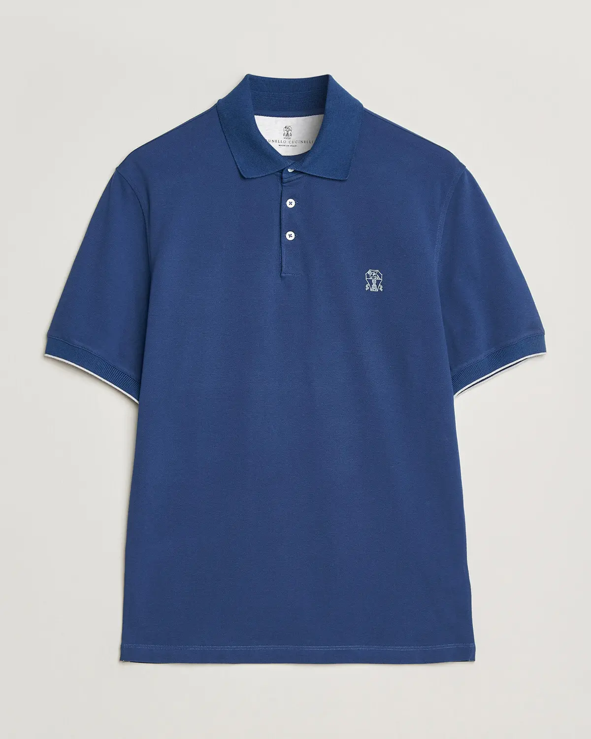 Brunello Cucinelli Short Sleeve Logo Polo Blue