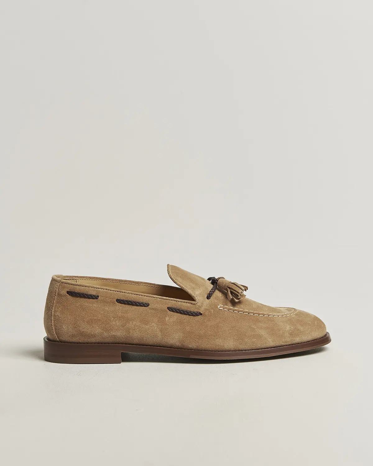 Brunello Cucinelli Tassel Loafers Siena Brown Suede