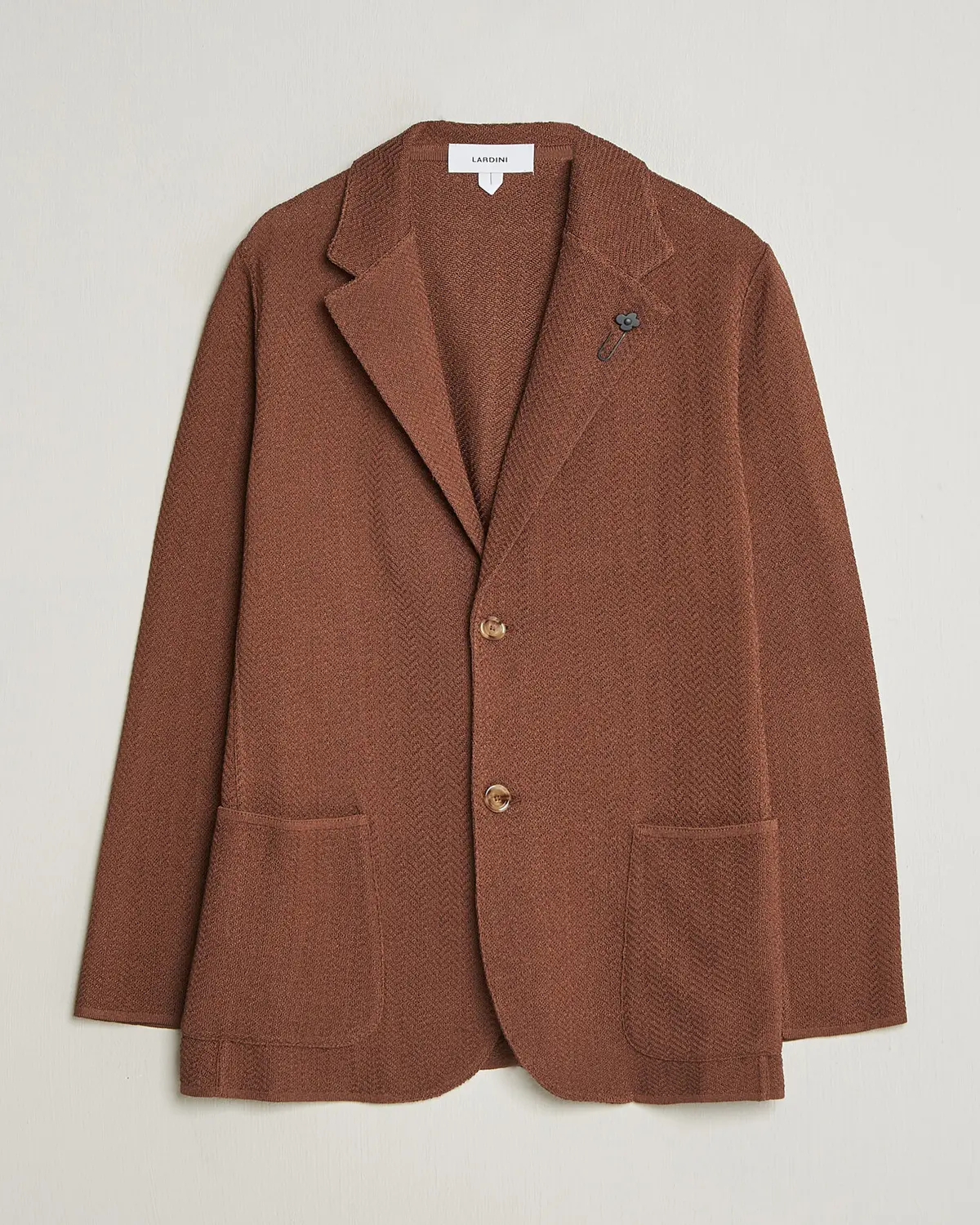 Lardini Structured Cotton/Viscose Knit Jacket Brown