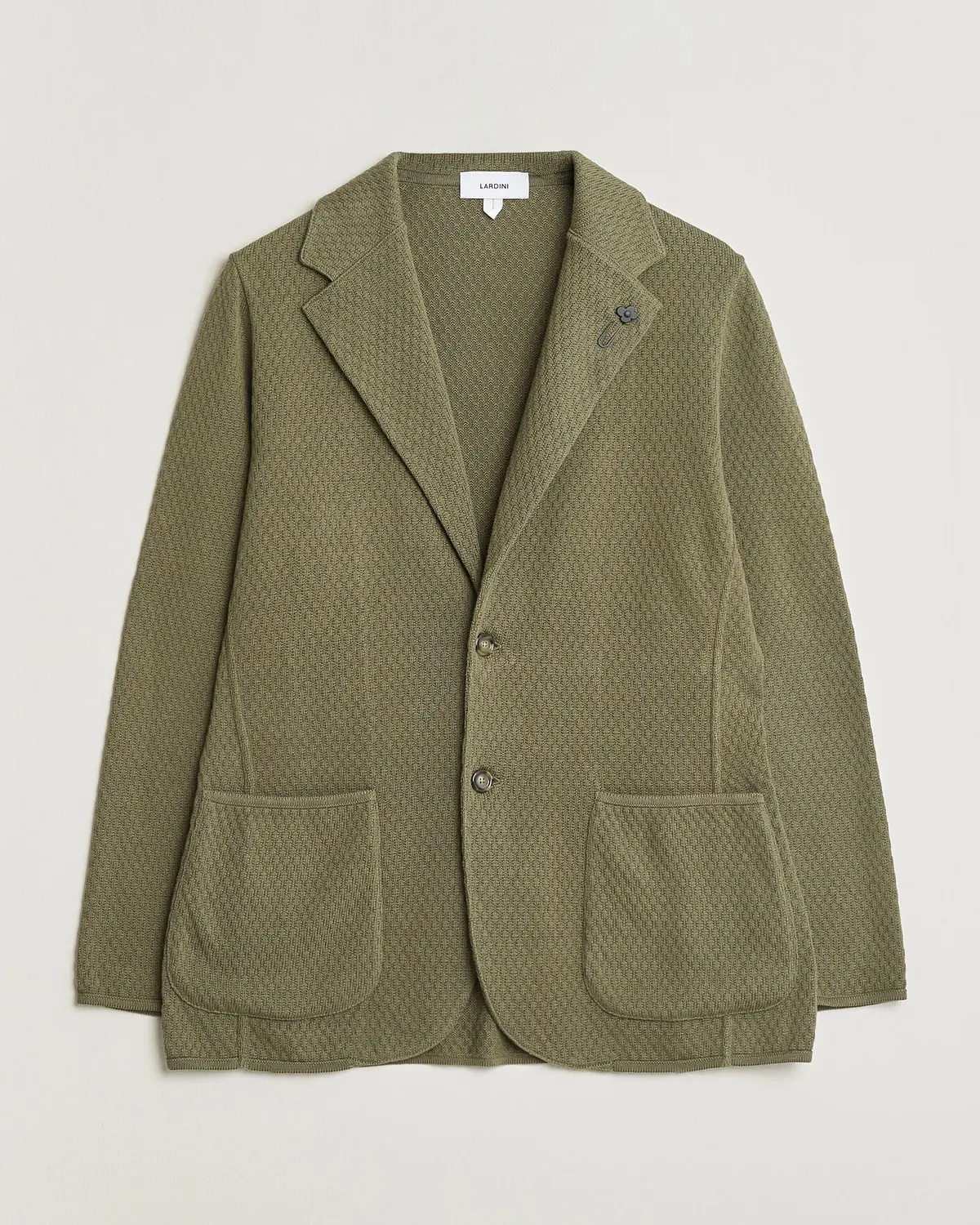 Lardini Knitted Structure Cotton Blazer Green