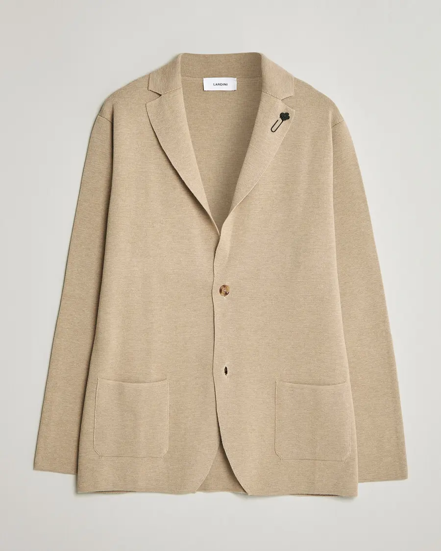 Lardini Knitted Cotton Blazer Beige
