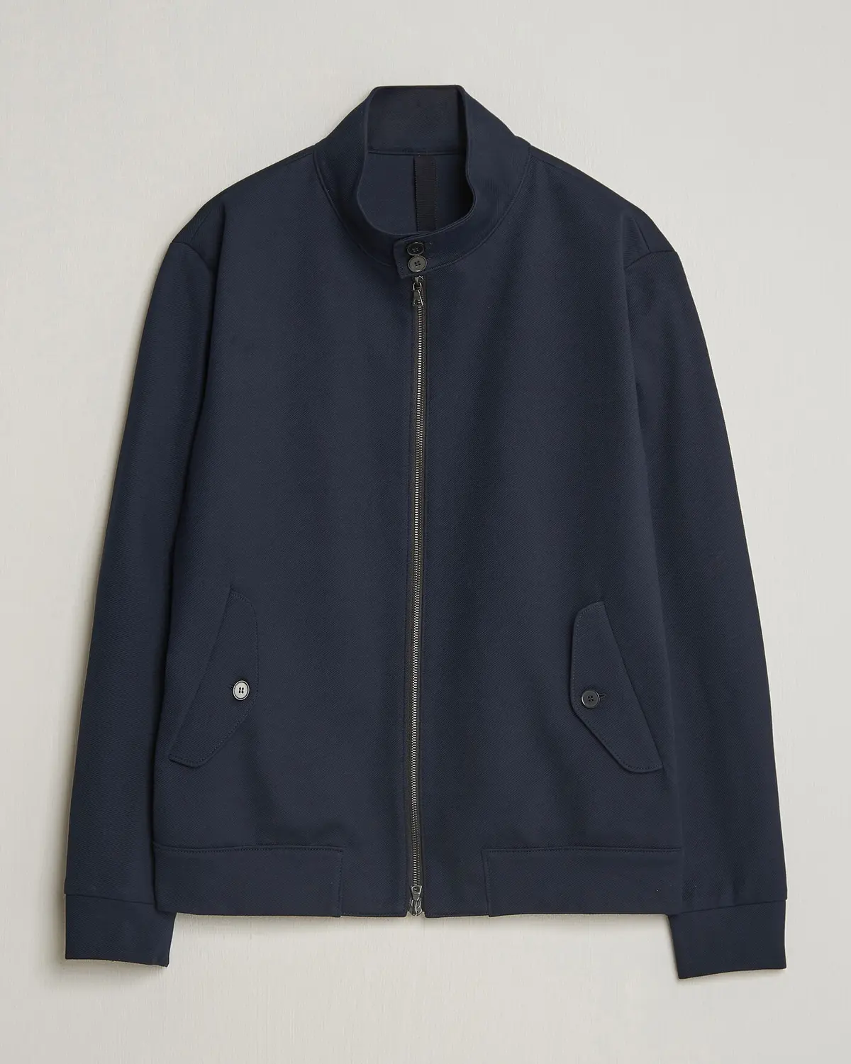 Harris Wharf London Loro Piana Cavalry Twill Harrington Jacket Navy Blue
