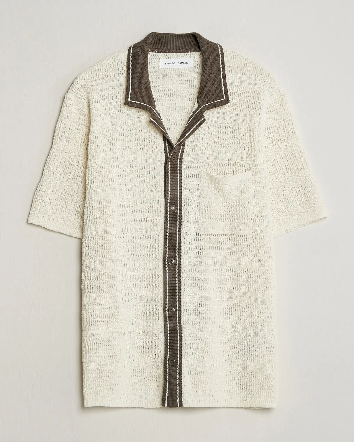 Samsøe Samsøe Percy Knitted Short Sleeve Shirt Clear Cream