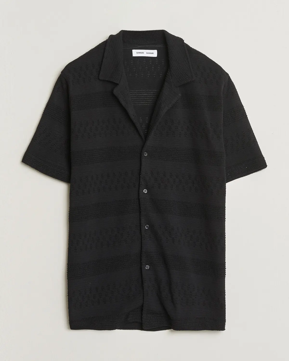 Samsøe Samsøe Martin Knitted Short Sleeve Shirt Black
