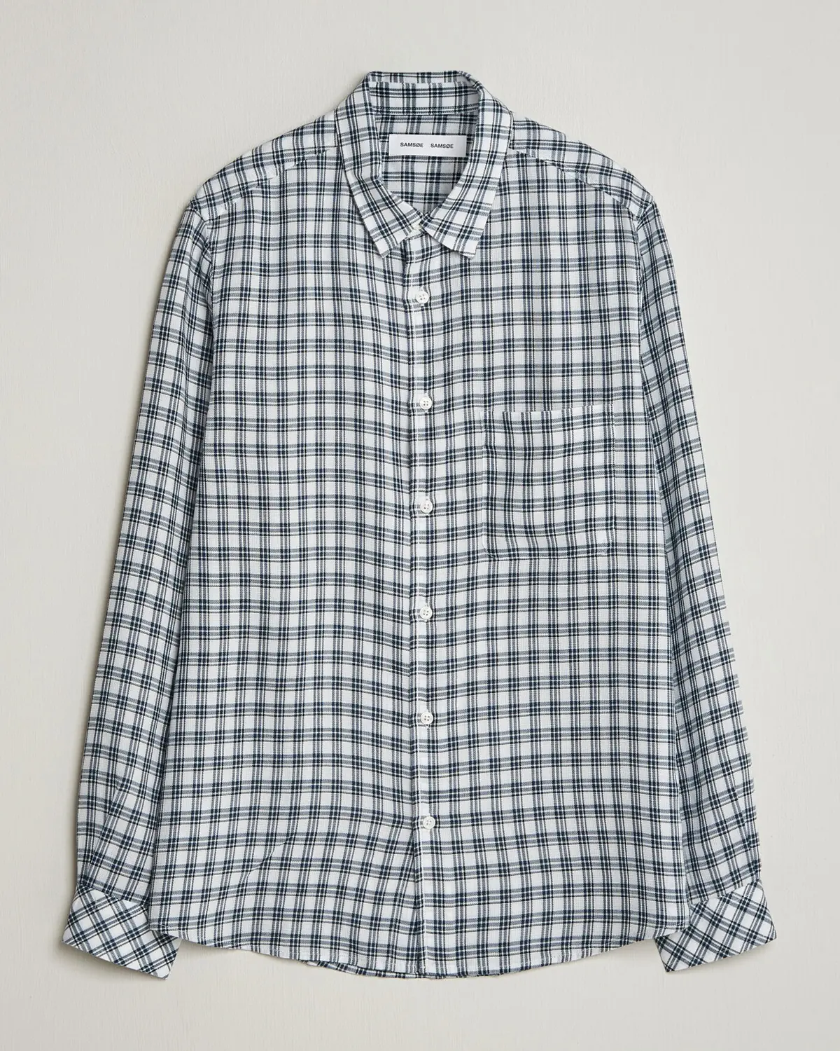 Samsøe Samsøe Ryan Tencel Checked Shirt Blue