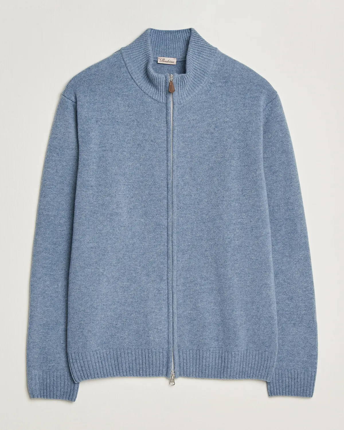 Stenströms Brushed Merino Full Zip Light Blue