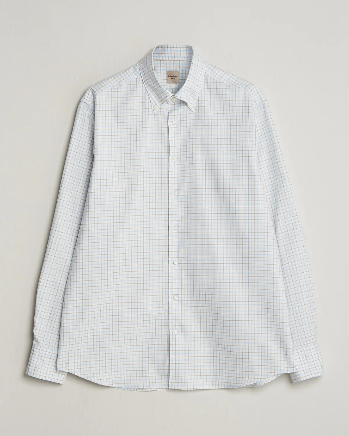 Stenströms Regular Fit Checked Oxford Shirt Blue