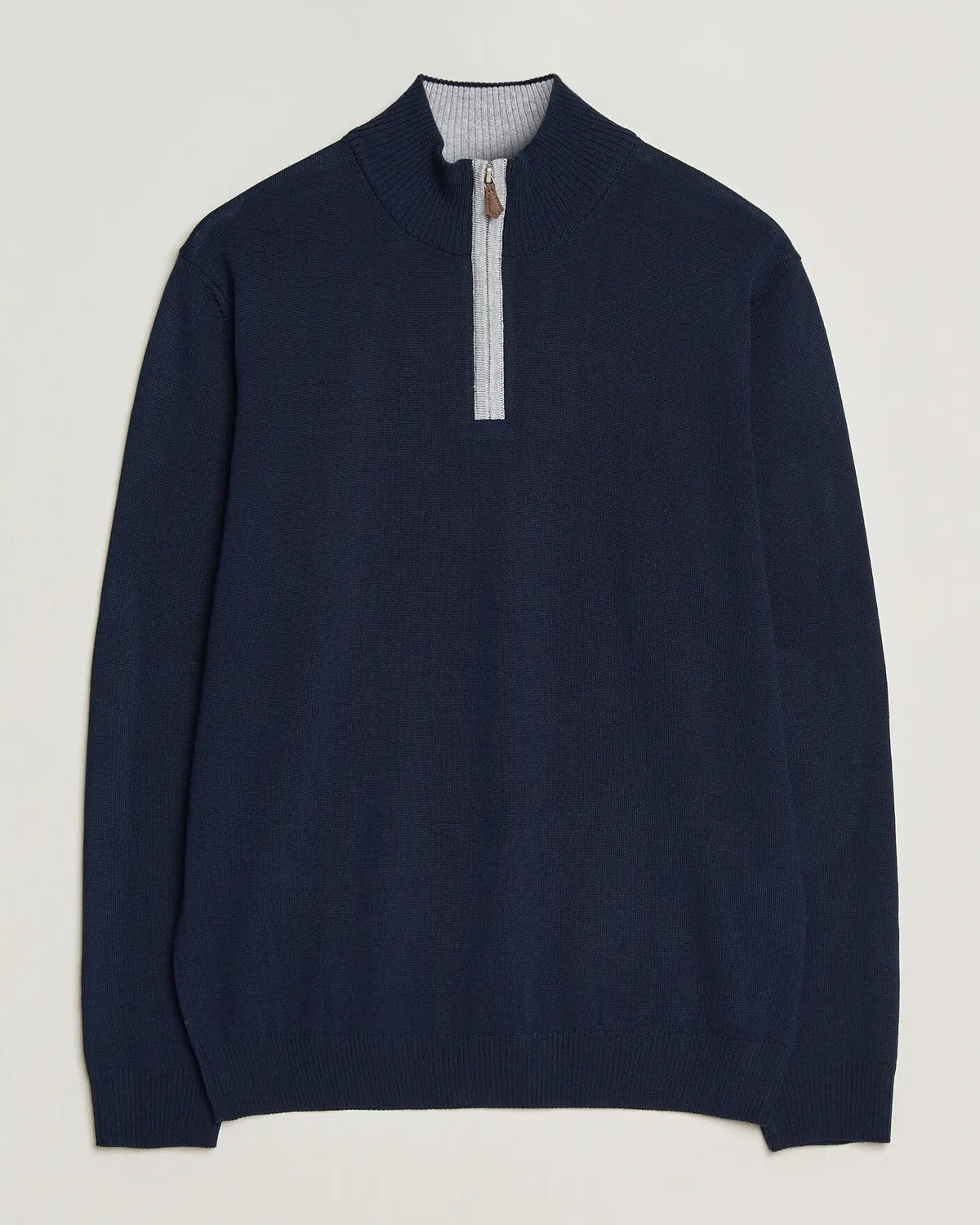 Stenströms Merino Contrast Half-Zip Navy