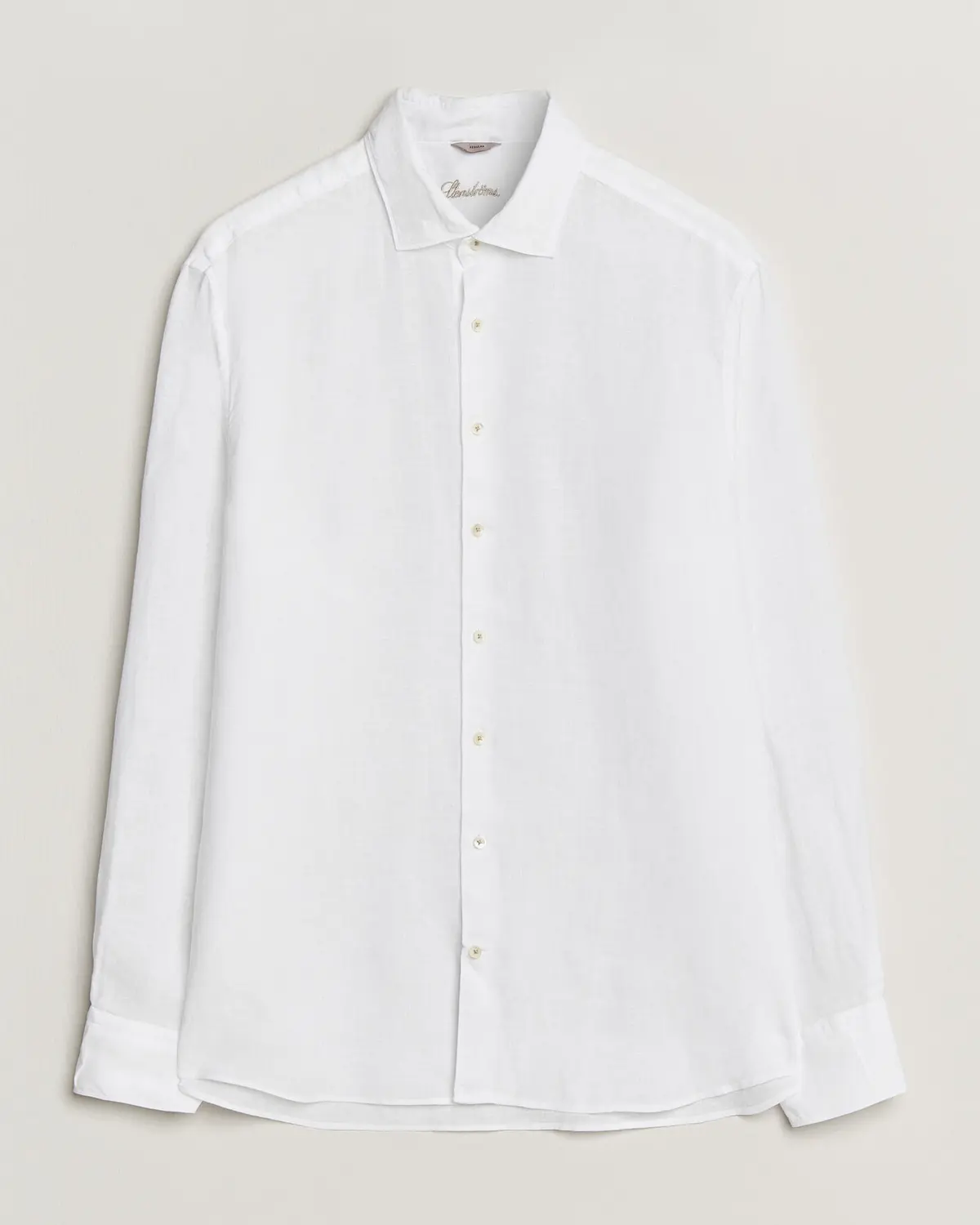 Stenströms Regular Fit Cut Away Linen Shirt White