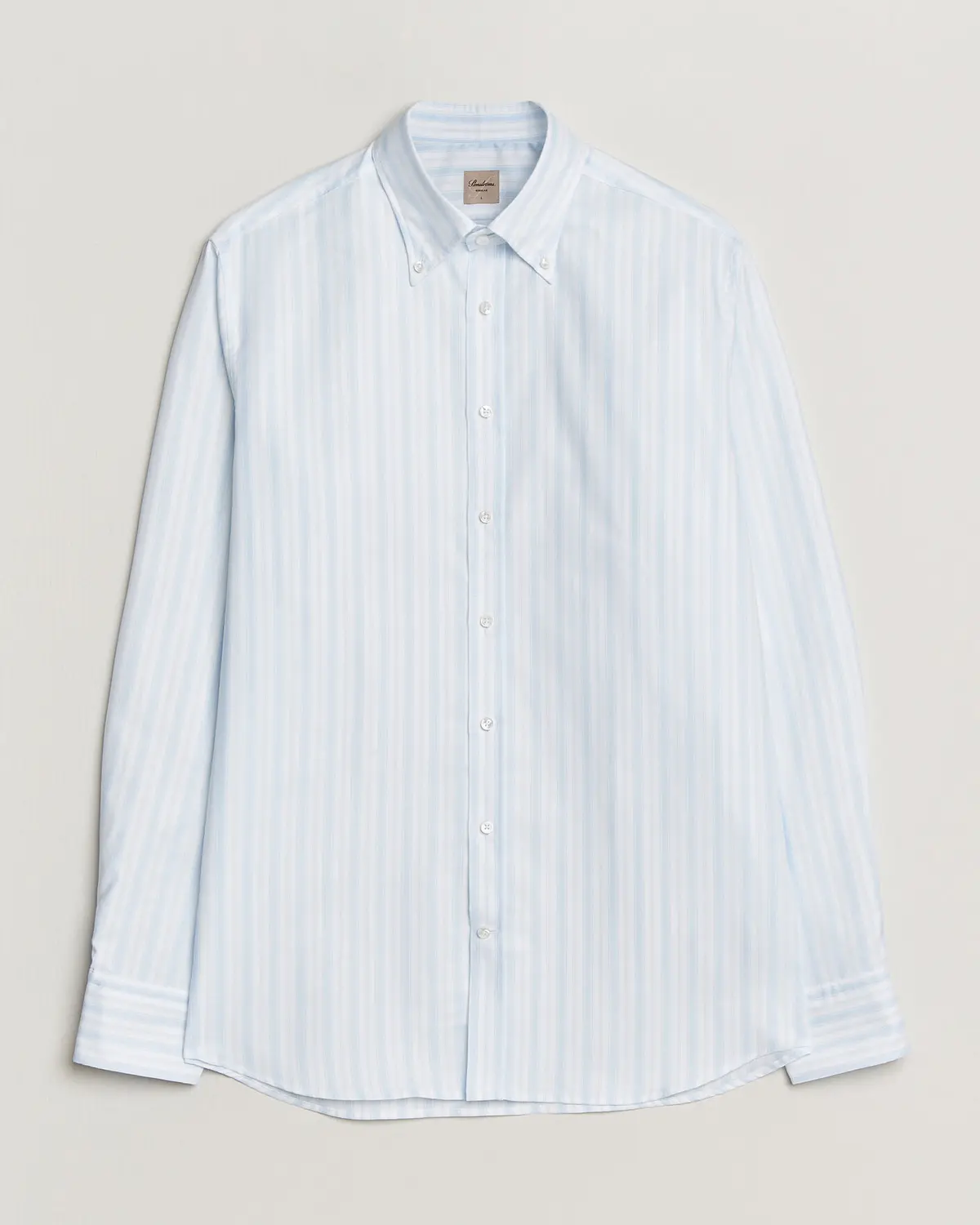 Stenströms Regular Fit Striped Oxford Shirt Light Blue