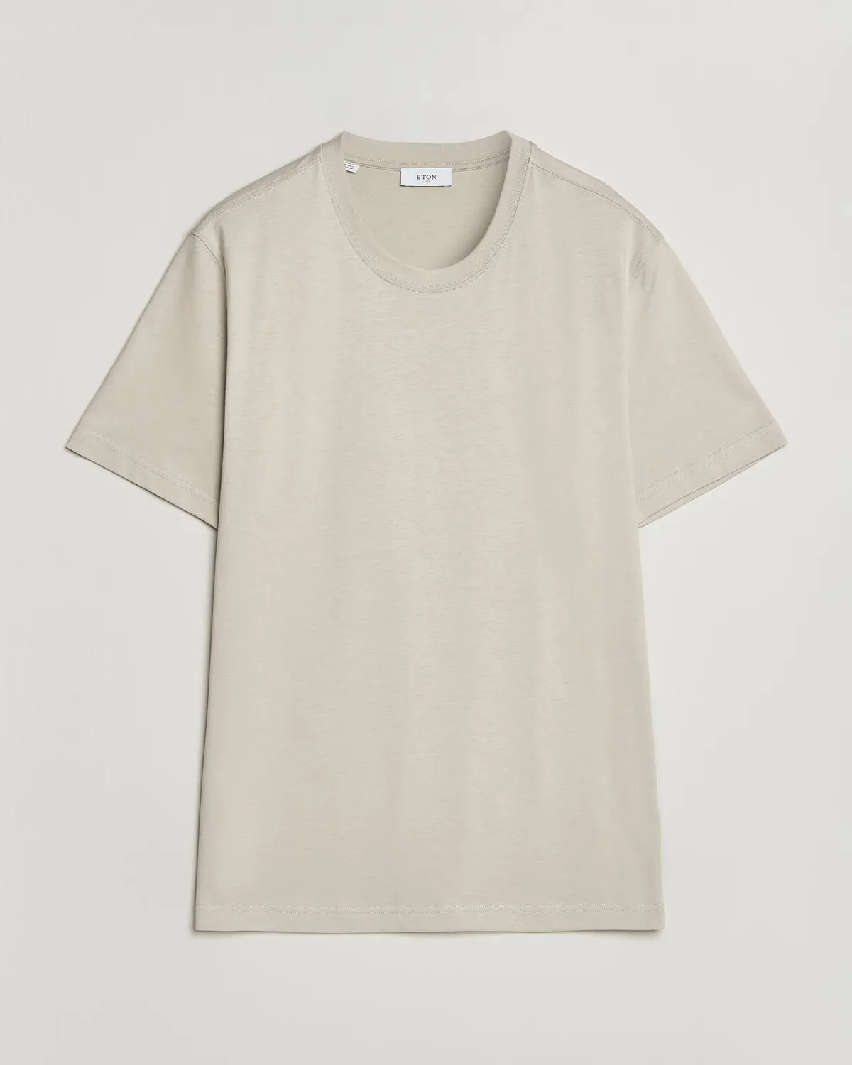 Eton Supima Cotton Crew Neck T-Shirt Beige