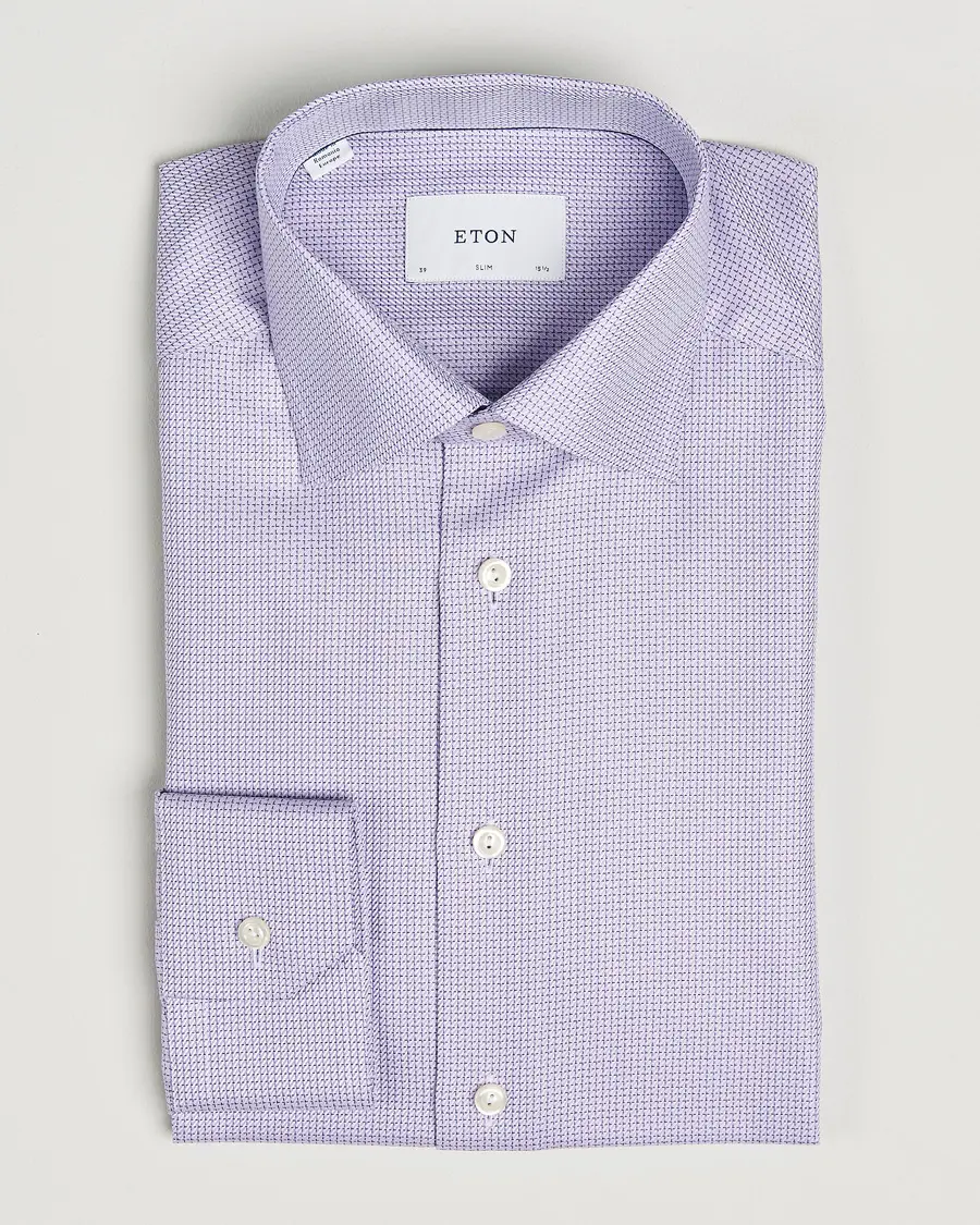 Eton Slim Fit Signature Twill Structured Shirt Light Purple