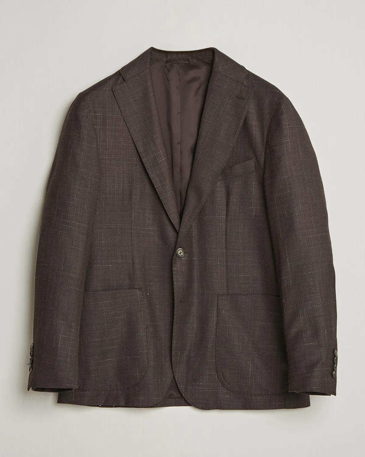 Eton Wool Silk Soft Blazer Dark Brown
