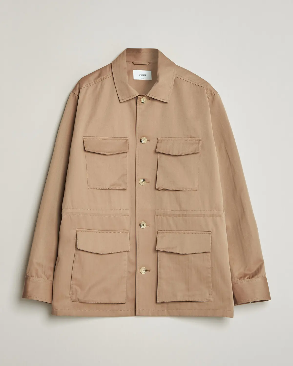 Eton Cotton Safari Drawstring Jacket Beige
