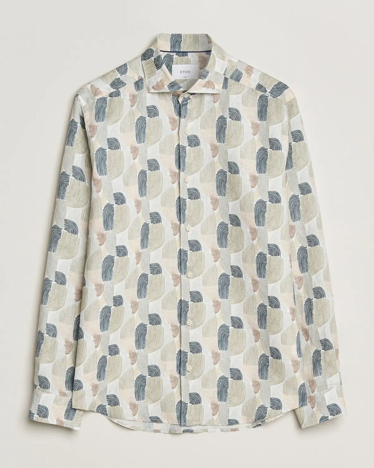 Eton Casual Fit Printed Linen Shirt Multi