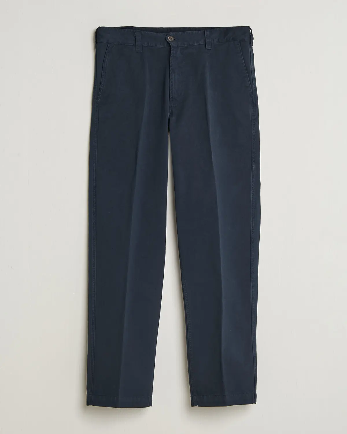 Drake's Peached Flat Front Cotton Chino Navy