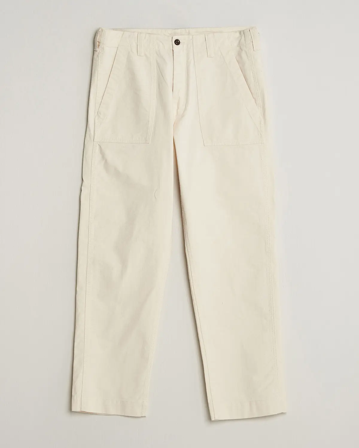 Drake's Twill Fatigue Trousers Ecru