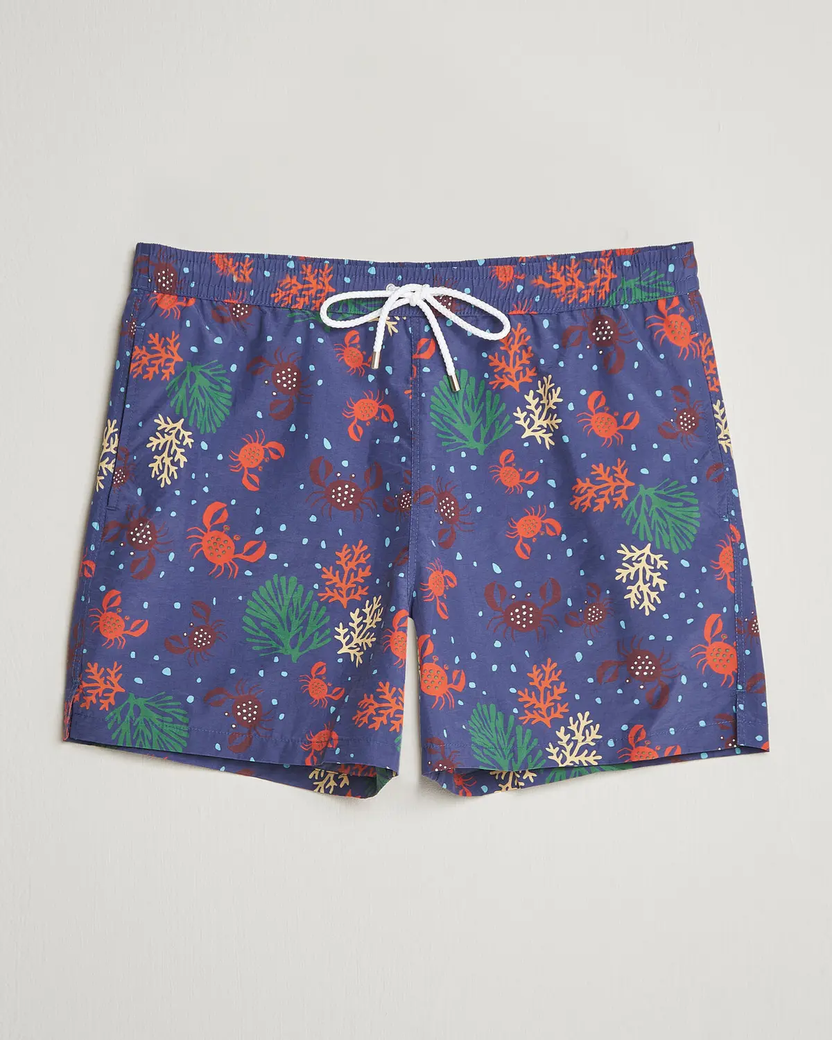 Drake's Crabs Drawstring Swimshorts Blue