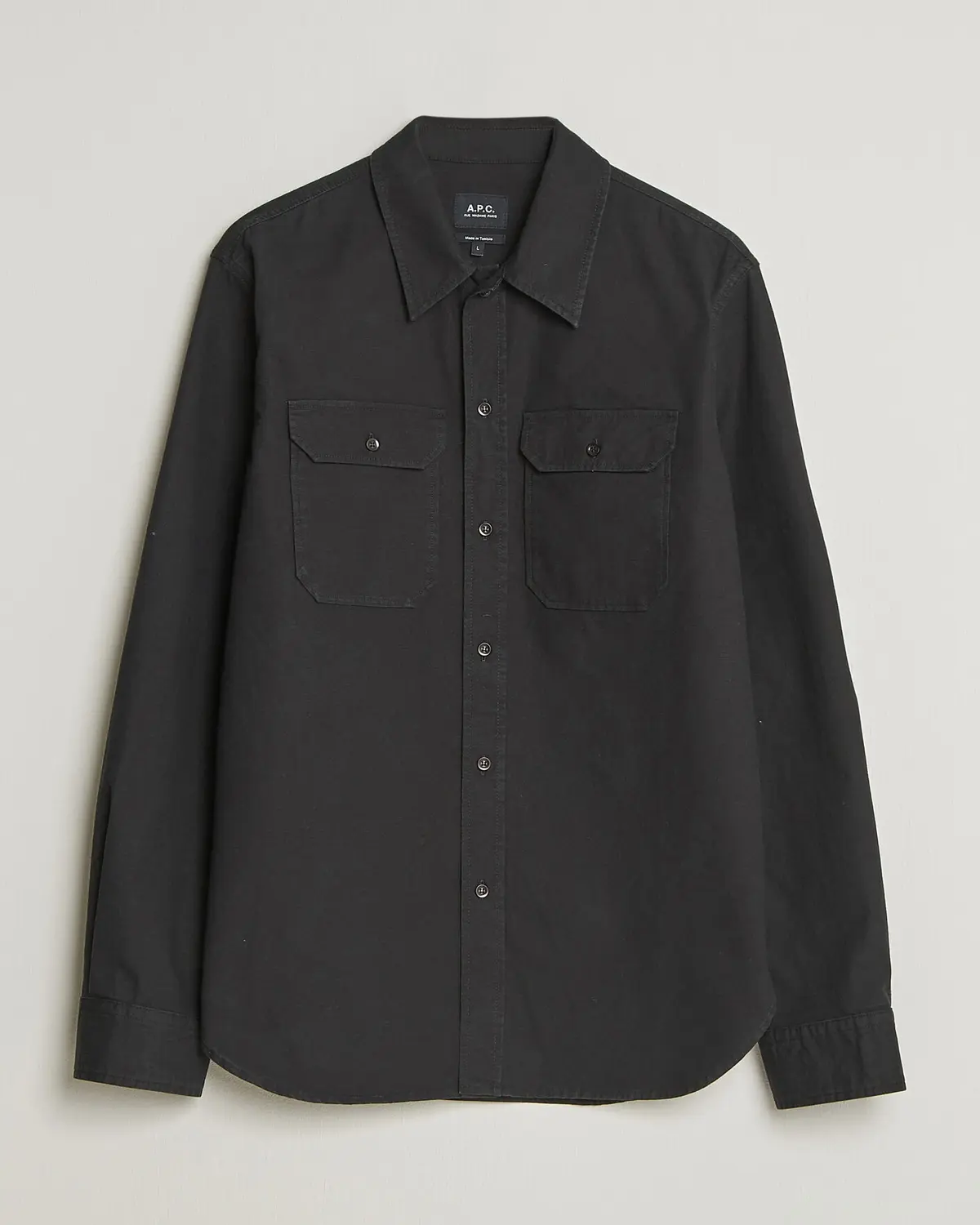 A.P.C. Safari Cotton/Linen Overshirt Faded Black