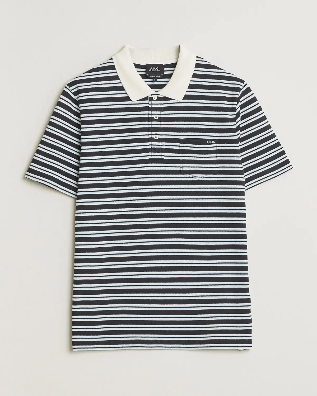 A.P.C. Oscar Striped Polo Dark Navy