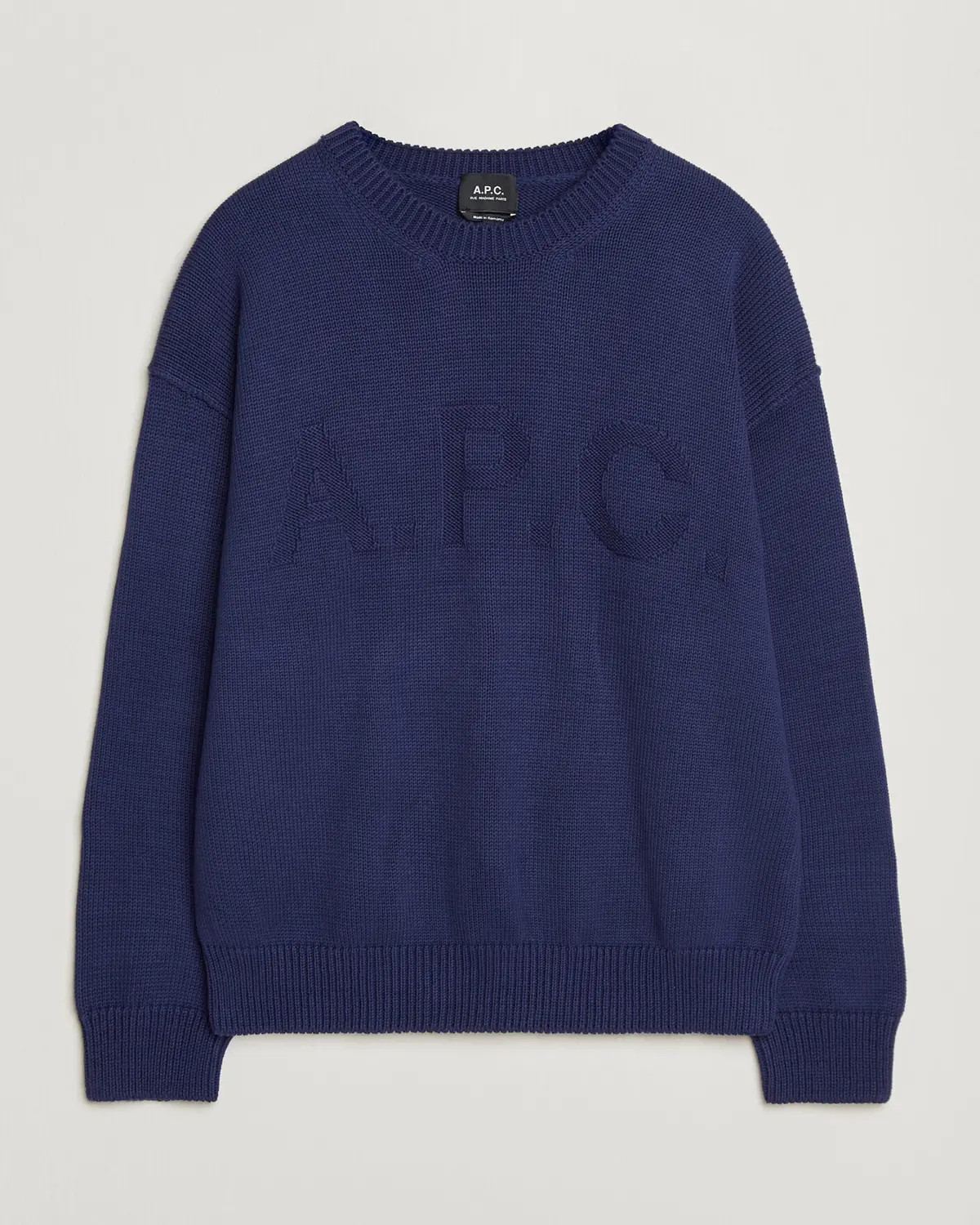 A.P.C. Leo Cotton Knitted Sweater Dark Blue