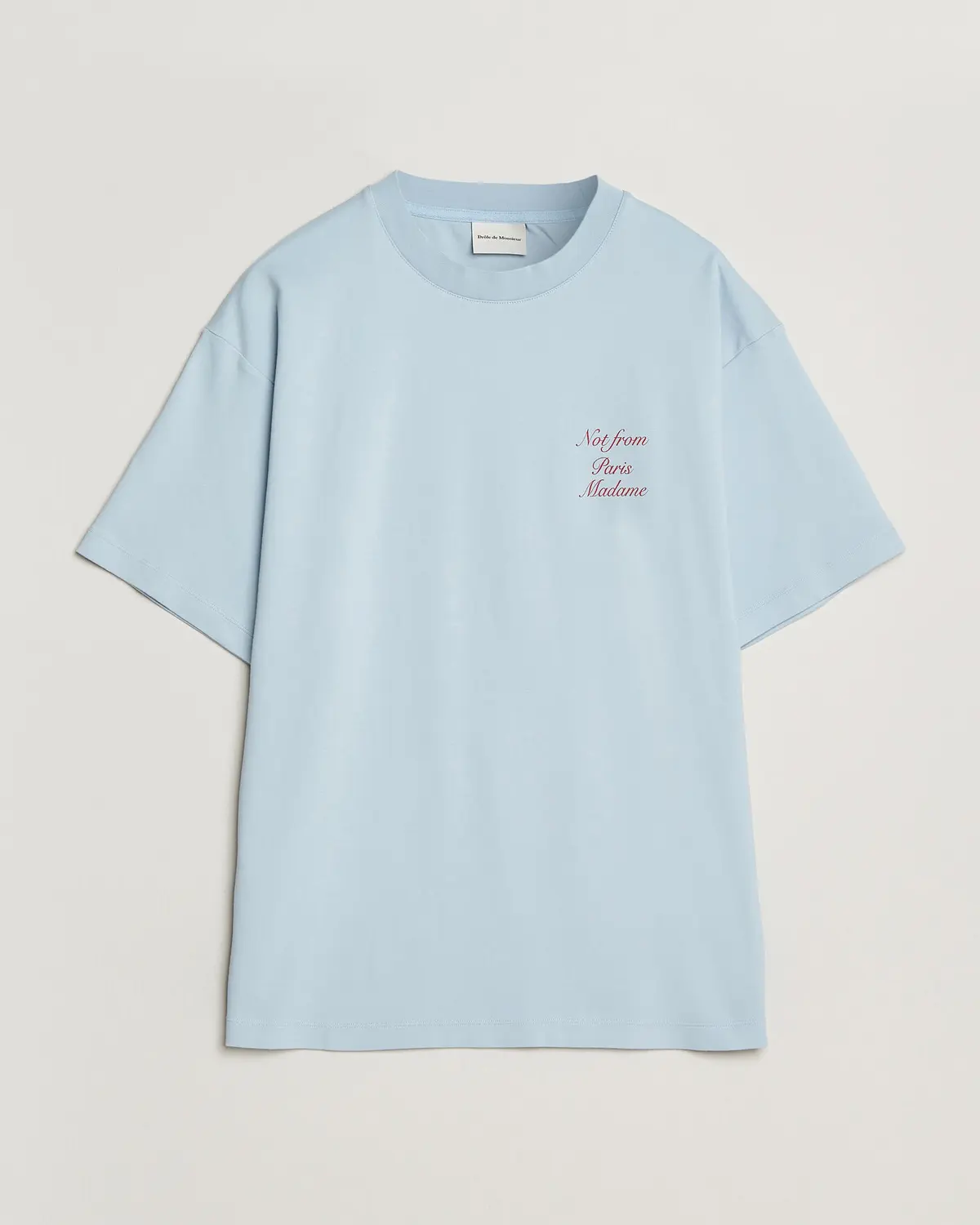 Drôle de Monsieur Slogan Cursive T-Shirt Light Blue