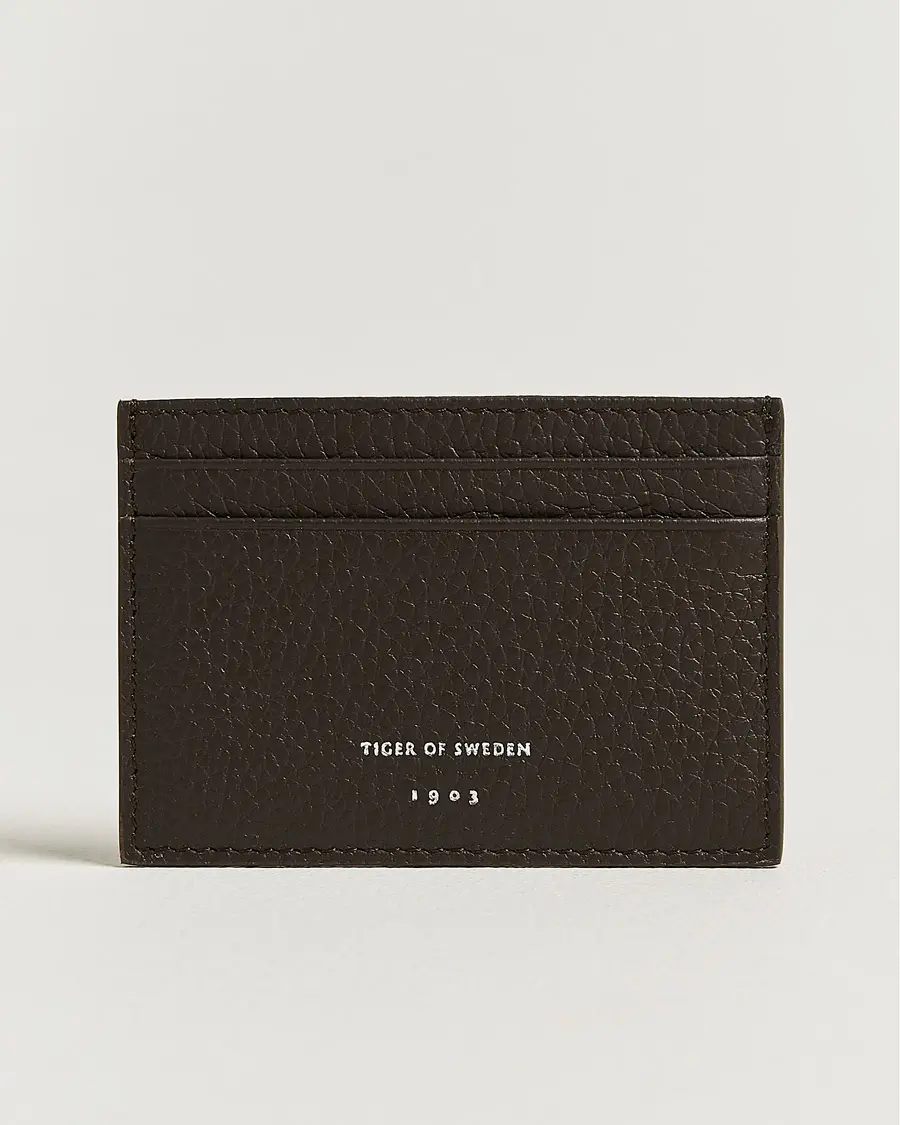 Tiger of Sweden Wharf Leather Card Holder Dark Brown