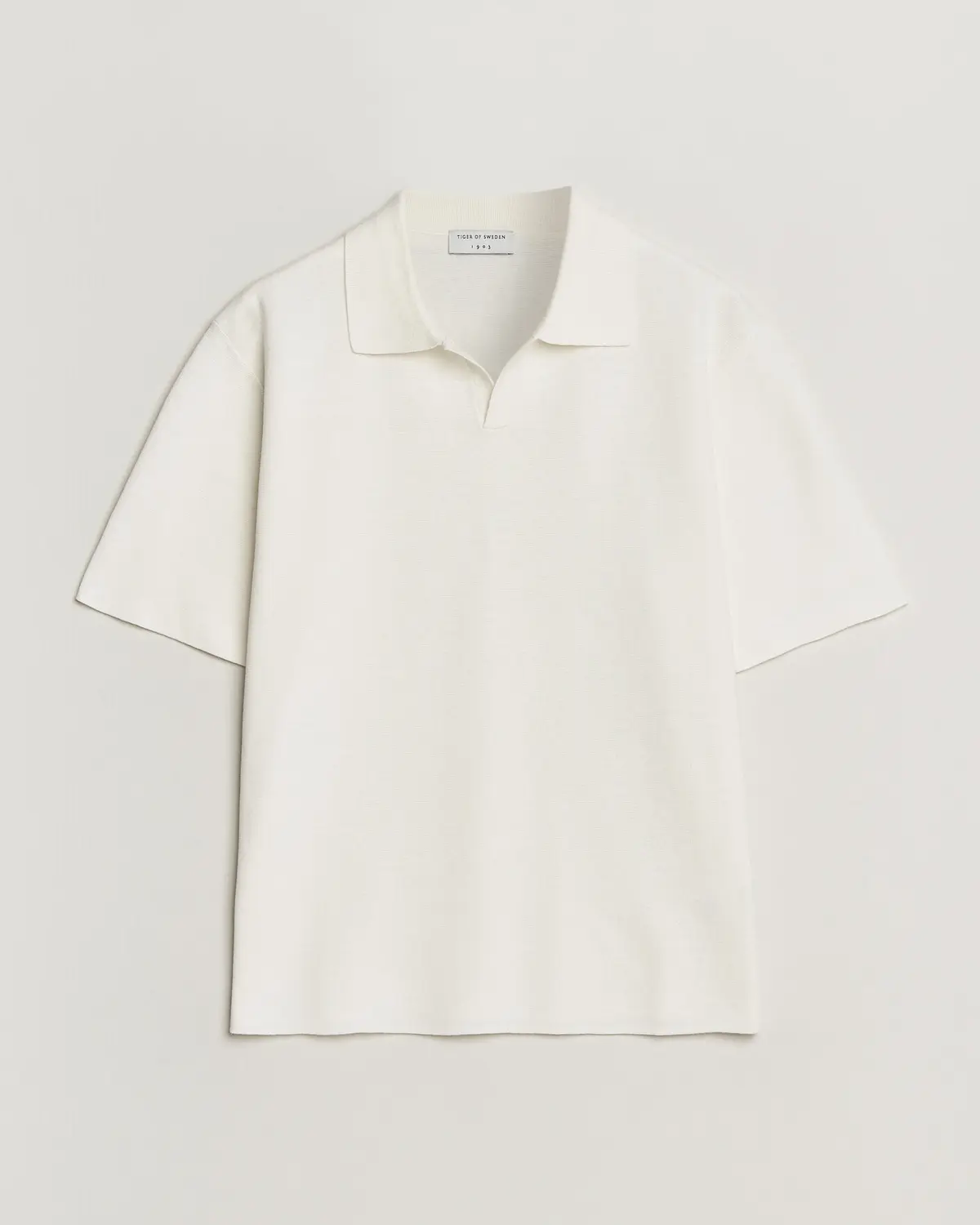 Tiger of Sweden Maelon Cotton/Linen Knitted Polo Pure White