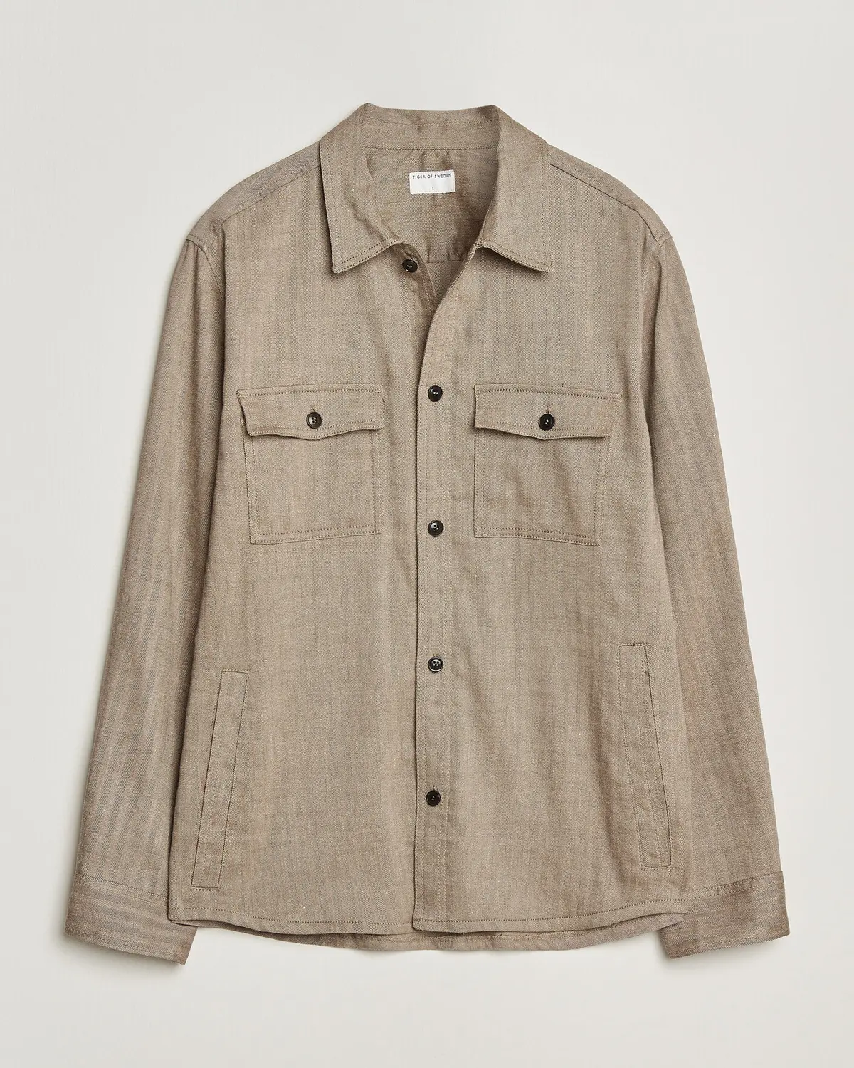Tiger of Sweden Bishop Linen Overshirt Vintage Beige
