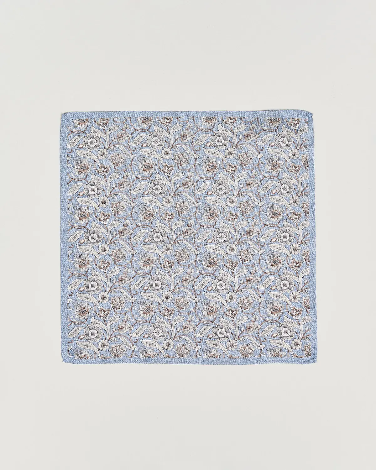 Amanda Christensen Silk Oxford Large Flower Pocket Square Blue