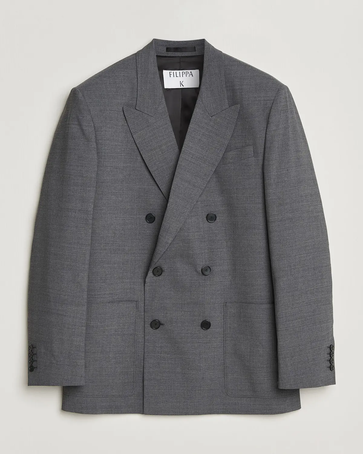 Filippa K Michael Wool Pinstriped Double Breasted Blazer Mid Grey