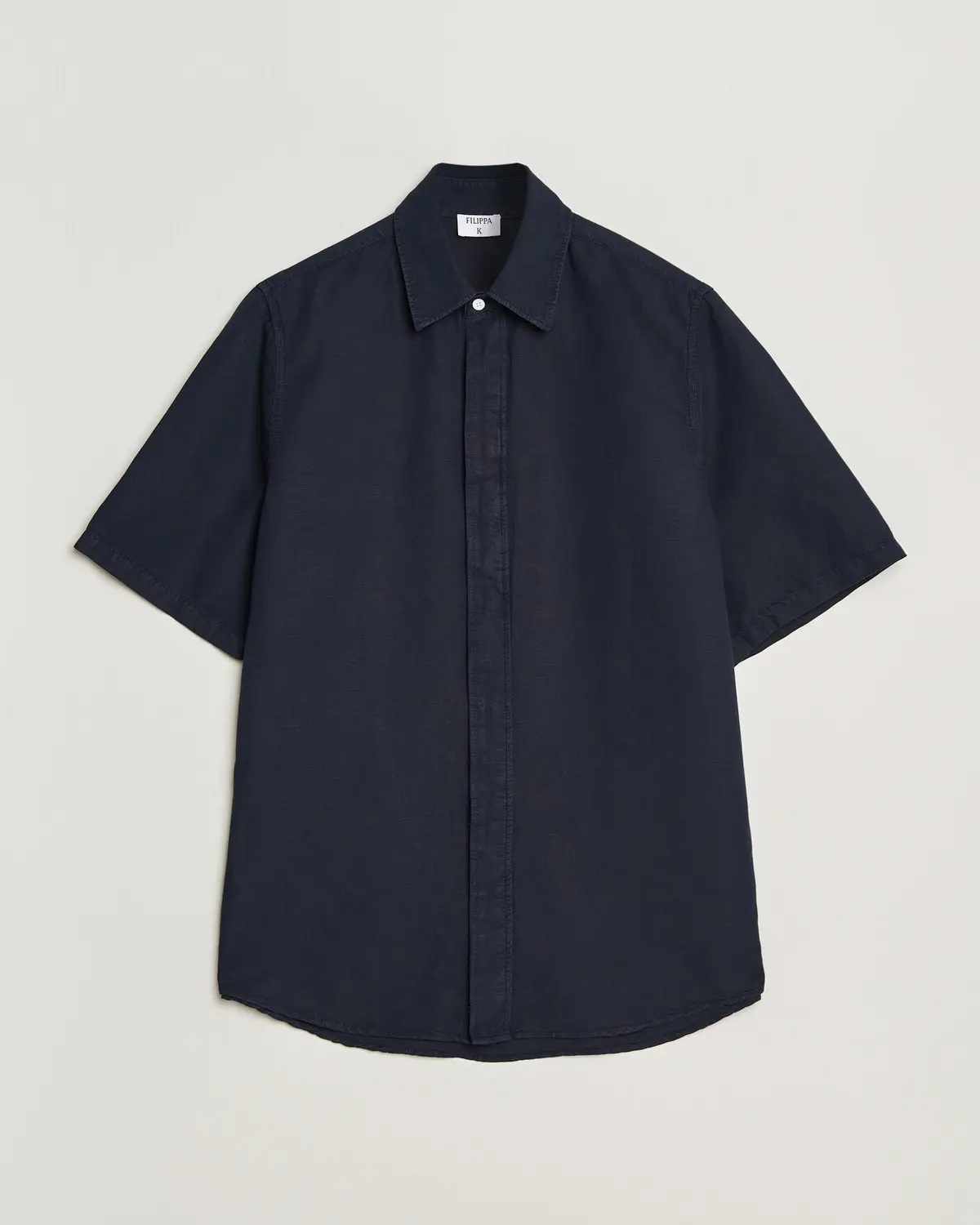 Filippa K Cotton/Linen Short Sleeve Shirt Navy