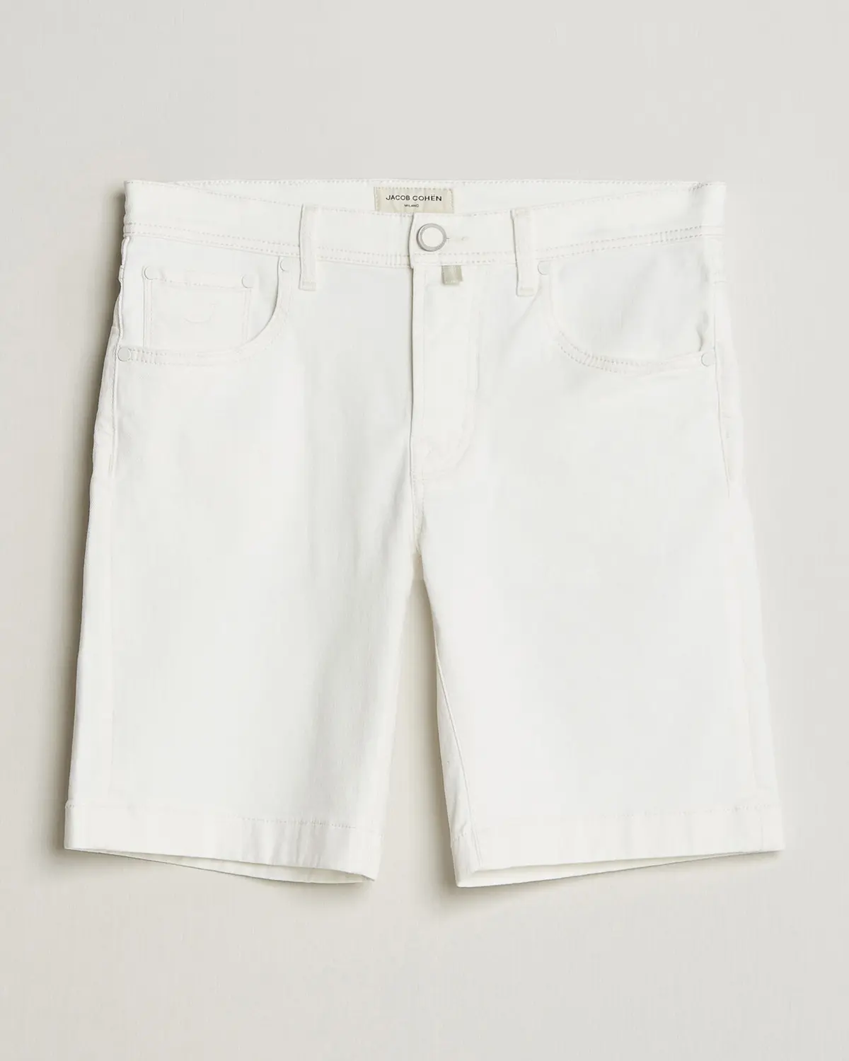 Jacob Cohën Nicolas Bull Stretch Denim Shorts White
