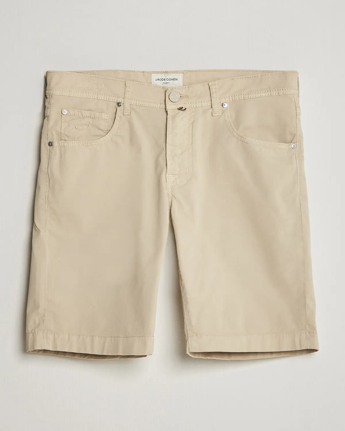Jacob Cohën Nicolas Cotton Gabardine Shorts Beige