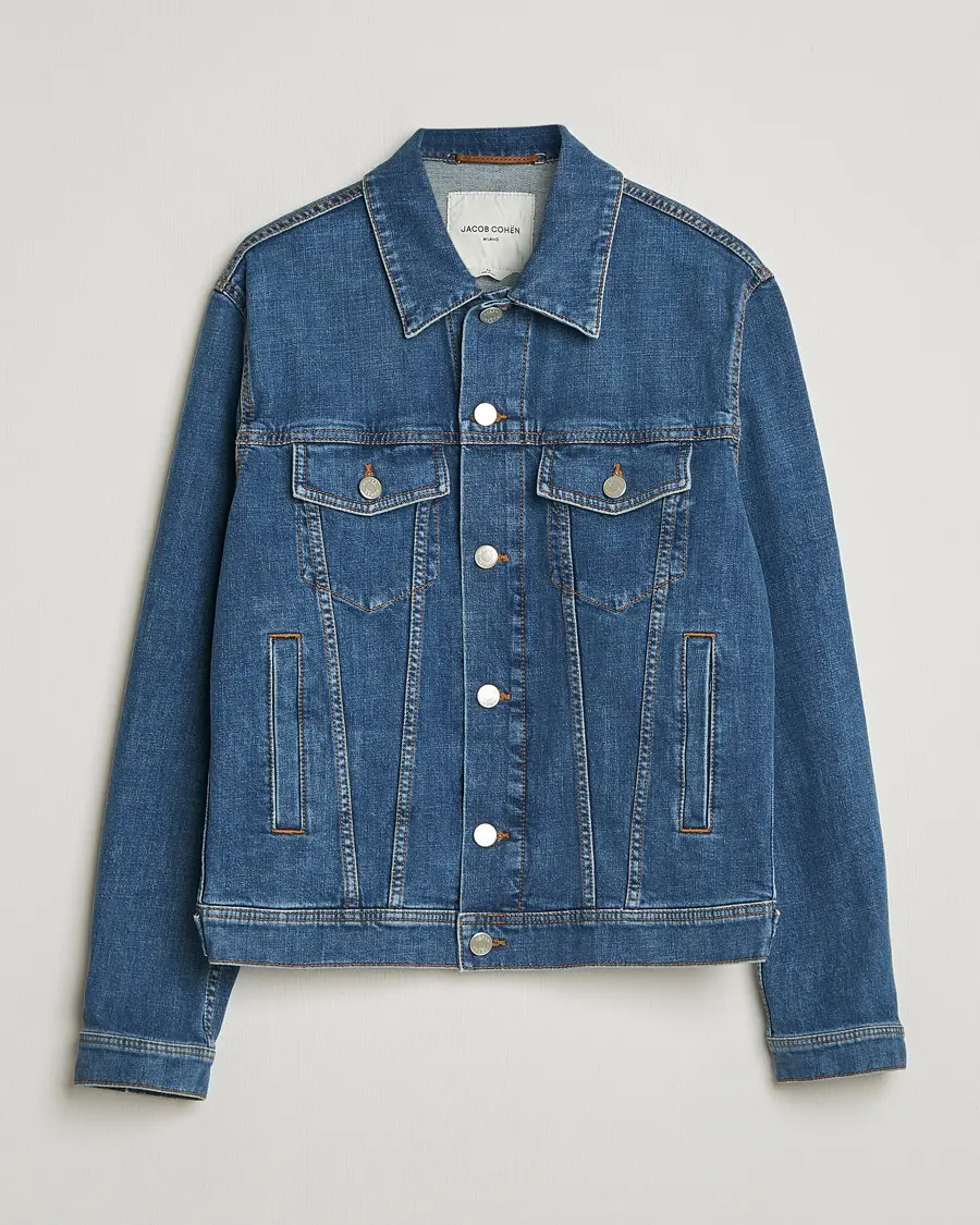Jacob Cohën Denim Trucker Jacket Mid Blue