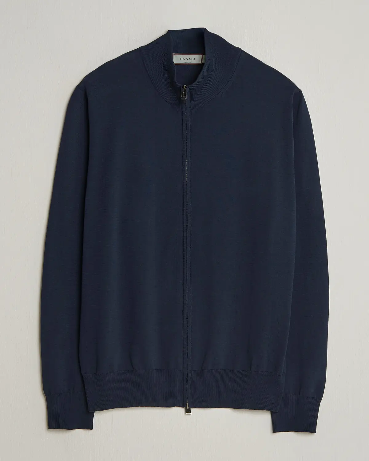 Canali Cotton Full Zip Navy