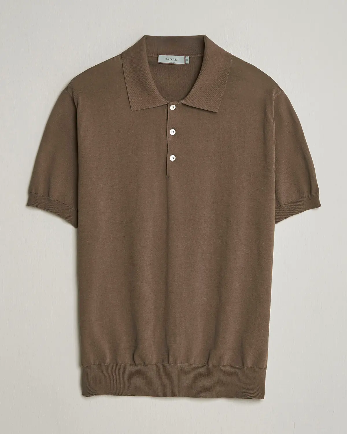 Canali Cotton Short Sleeve Polo Brown
