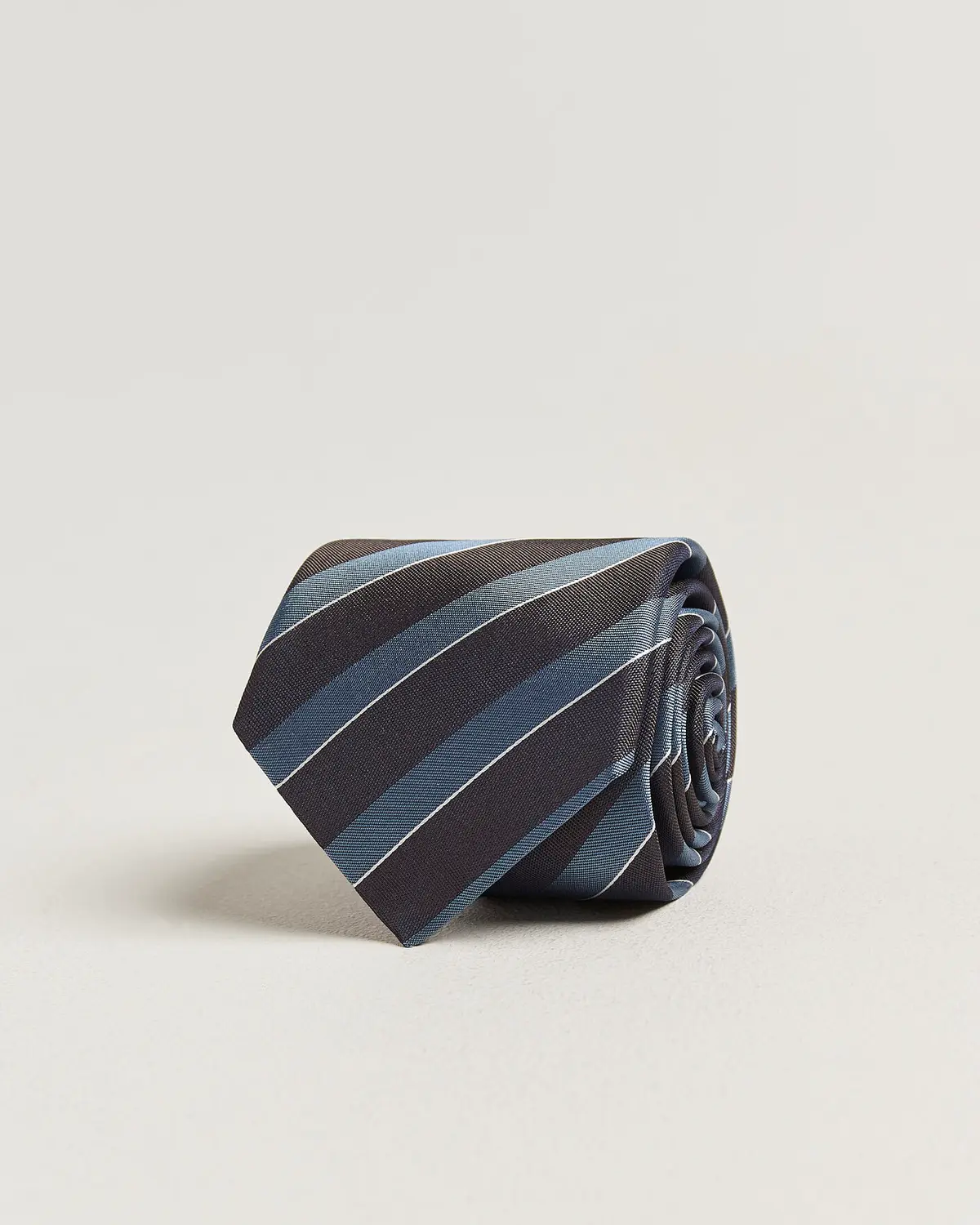 Canali Regimental Stripe Silk Tie Brown/Blue