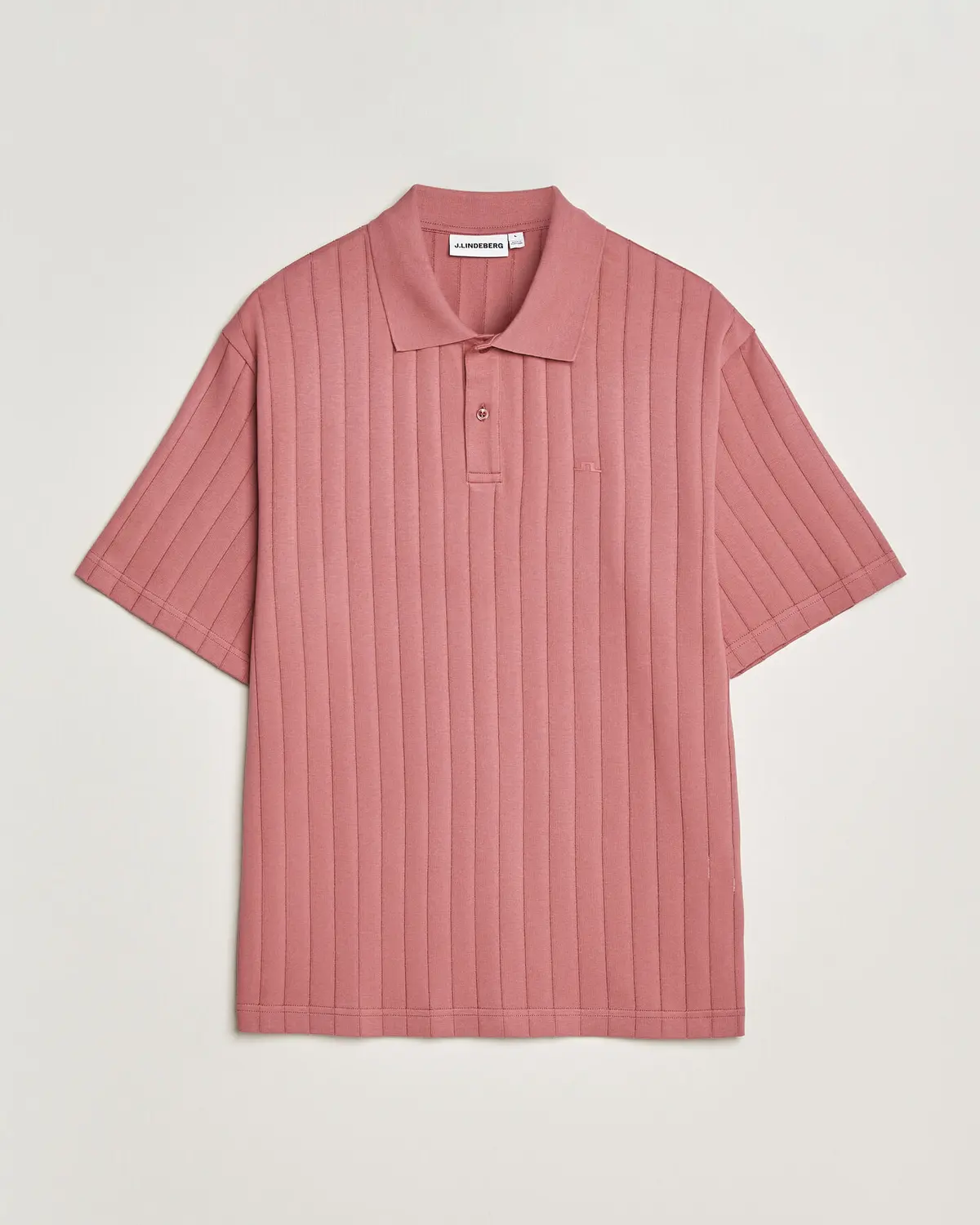 J.Lindeberg Simon Striped Polo Withered Rose