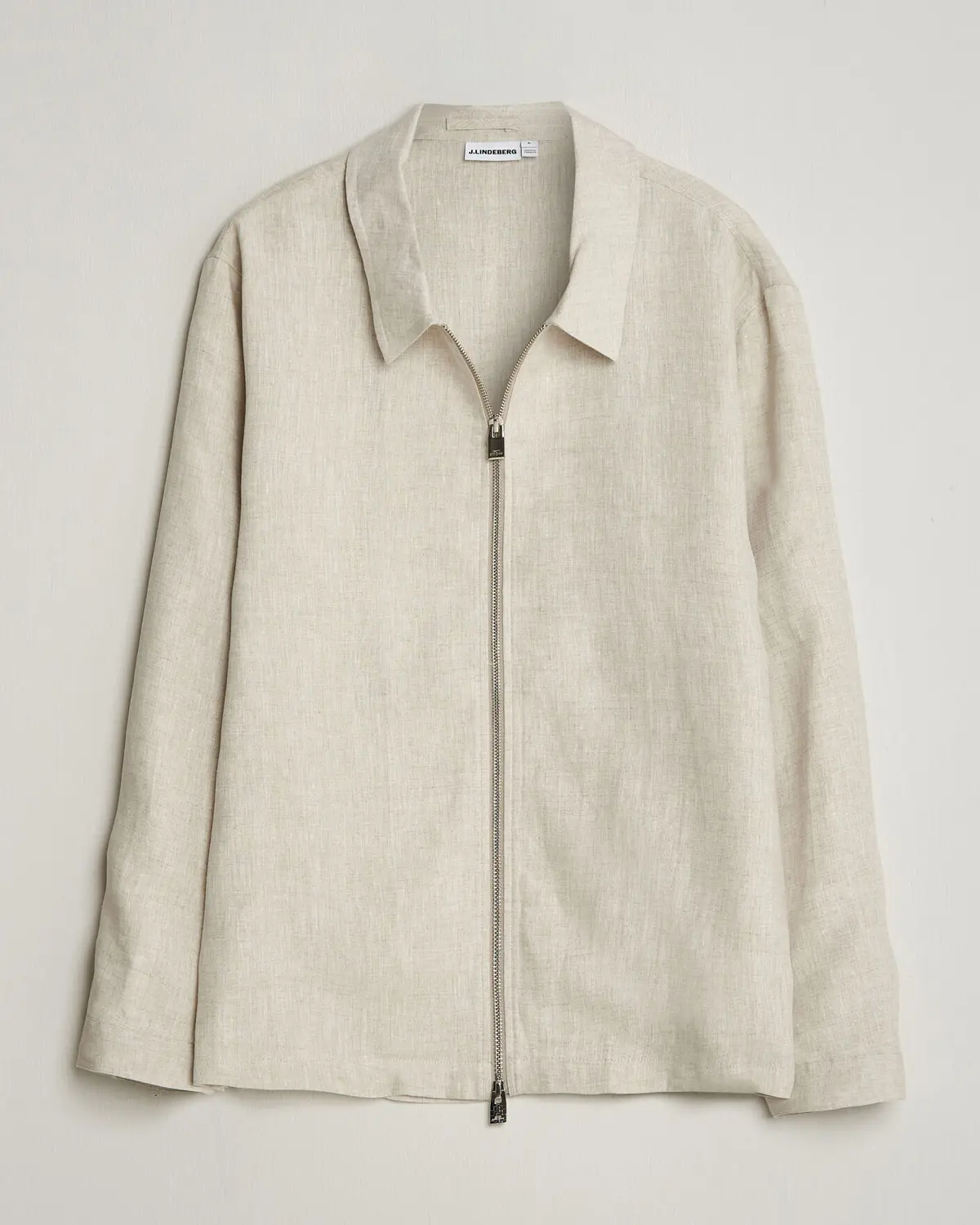 J.Lindeberg Julius Drape Linen Overshirt Moonbeam