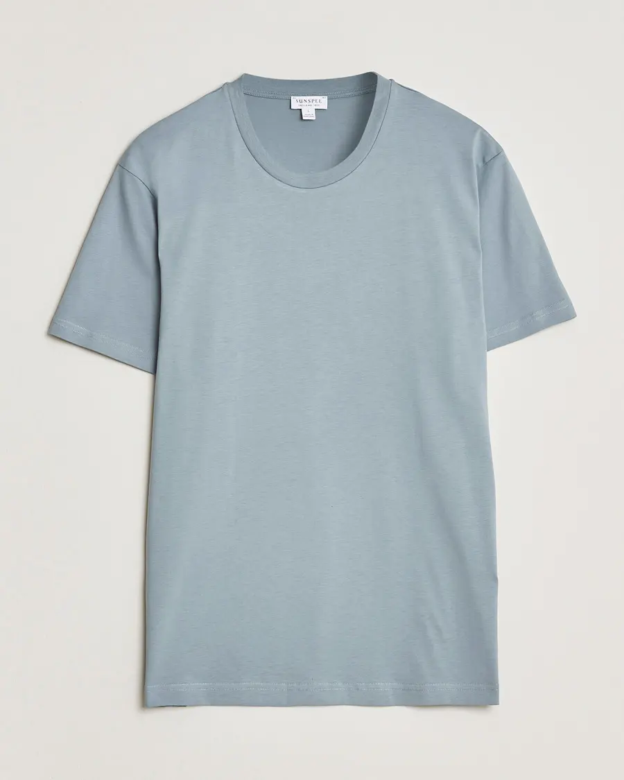 Sunspel Riviera Midweight T-Shirt Stone Blue