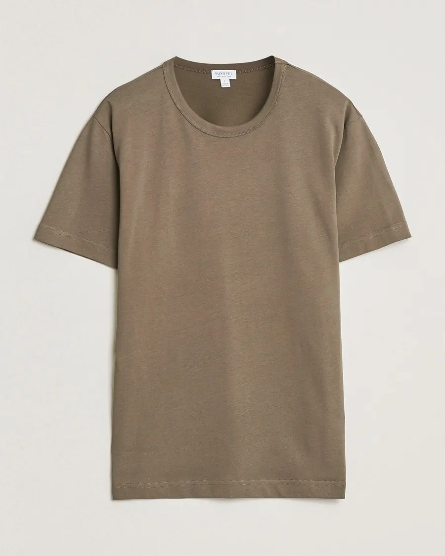 Sunspel Single Jersey Supima Cotton T-Shirt Dark Cedar