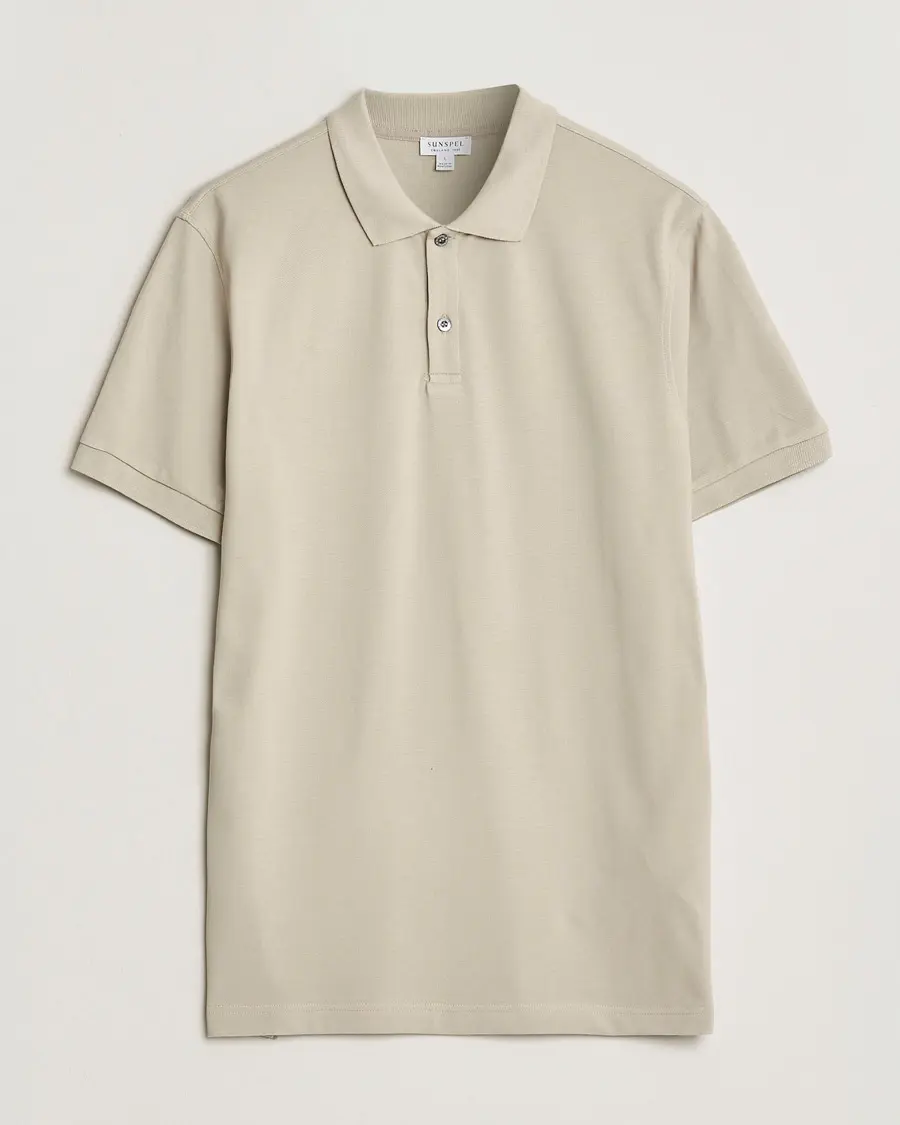 Sunspel Supima Cotton Short Sleeve Pique Polo Hazelwood
