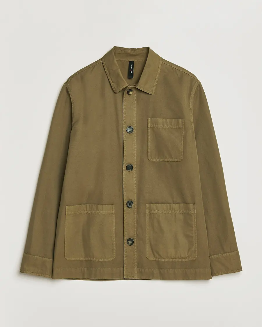 Kiton Cotton Canvas Chore Jacket Military