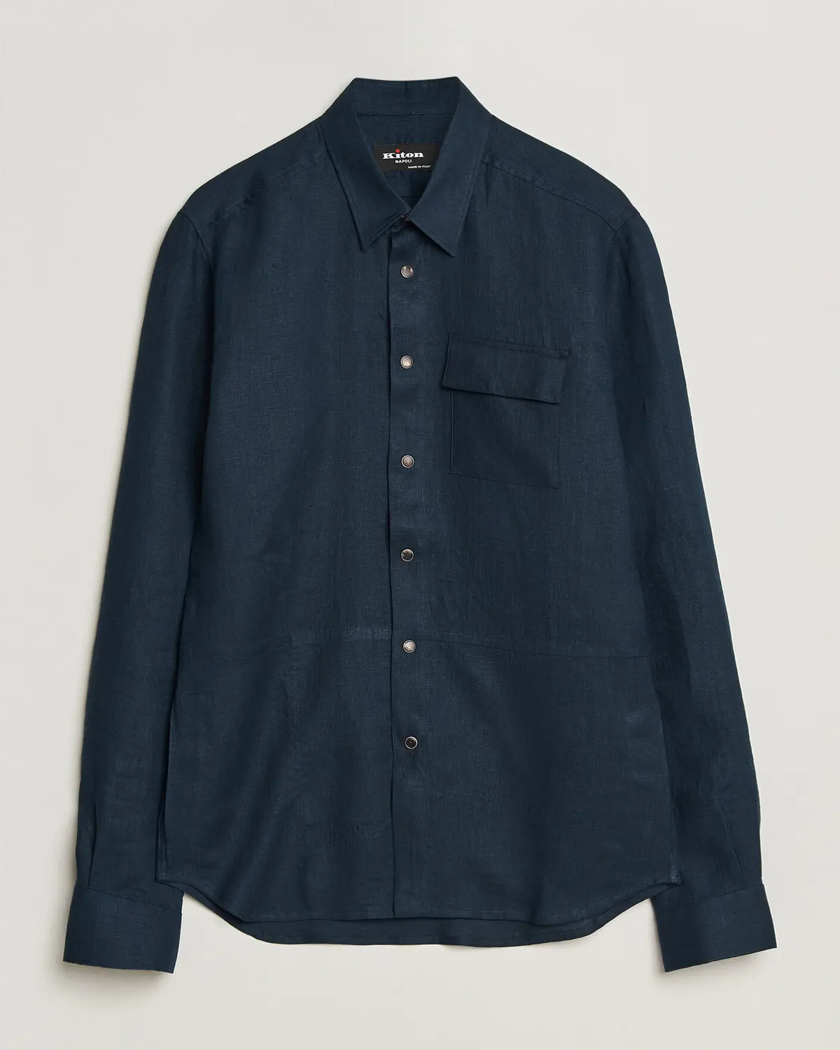 Kiton Linen Overshirt Navy