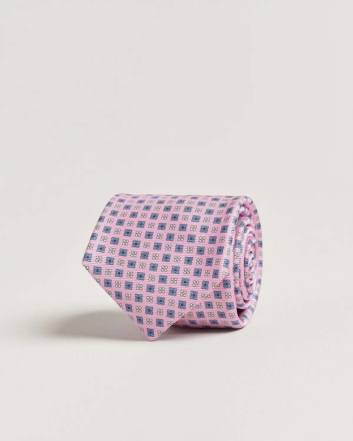 Kiton Printed Flower Silk Tie Pink