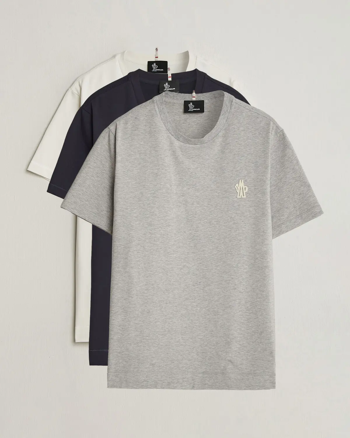 Moncler Grenoble 3-Pack Logo T-Shirts White/Grey/Black