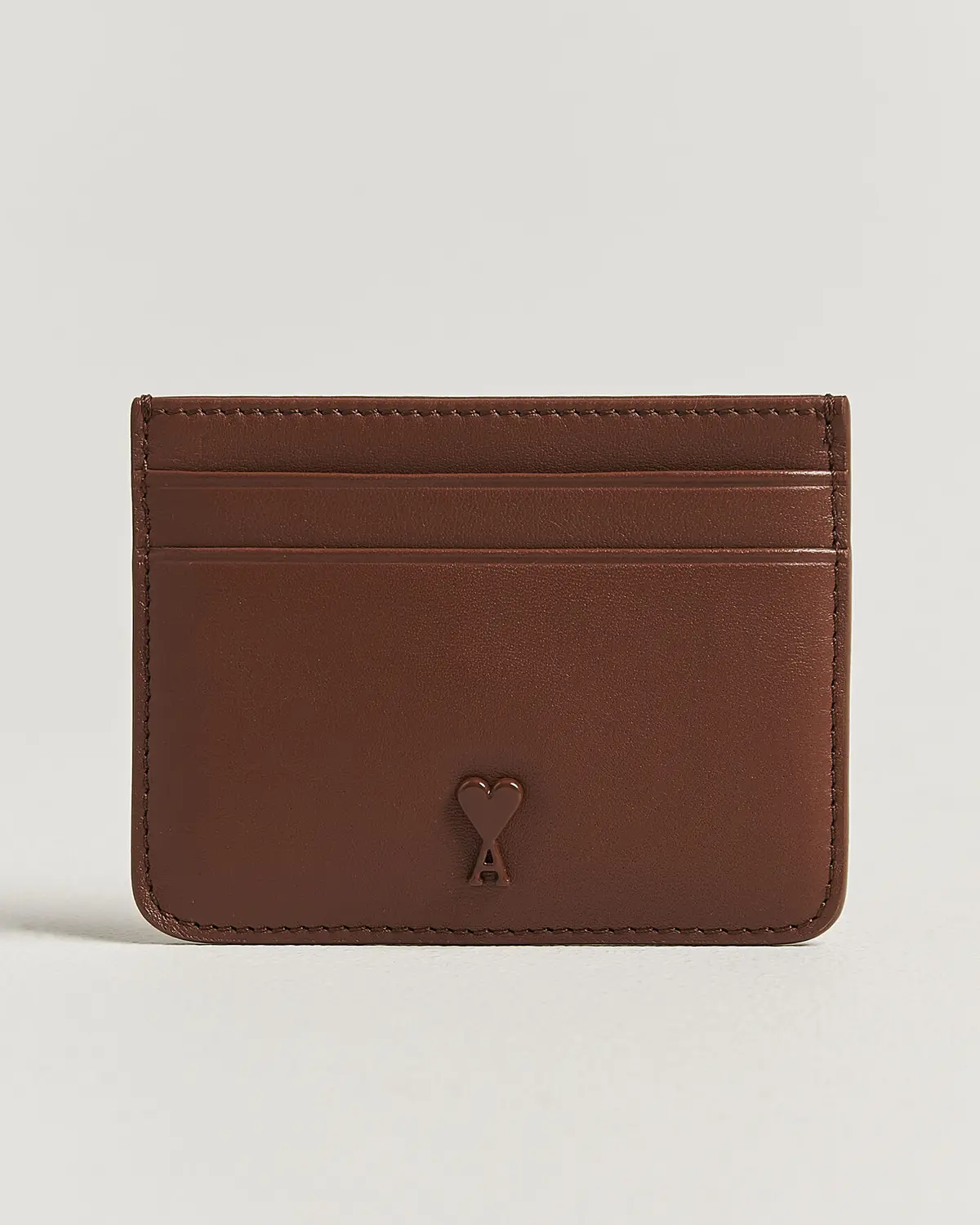 AMI Tonal Heart Logo Card Holder Caramel