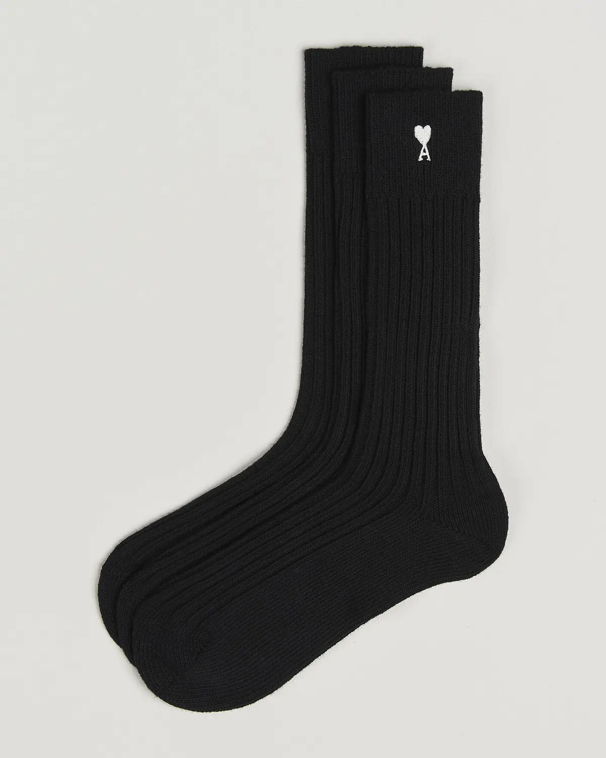 AMI 3-Pack Heart Logo Cotton Socks Black