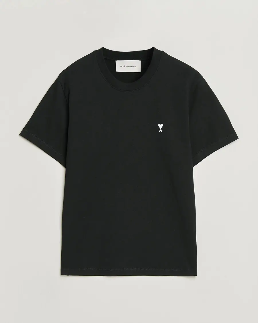 AMI Contrast Heart Logo T-Shirt Black